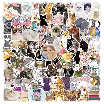 100 листа, креативни стикери с цифри хубава котка 