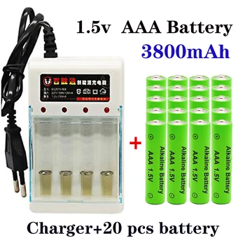 100% Нова алкална батерия AAA с капацитет 3800 mah, акумулаторна батерия AAA за дистанционното управление на играчка с батерии, климатик алармена система със зарядно устройство