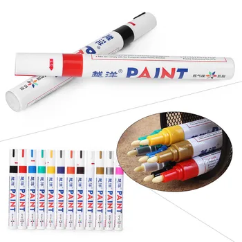12 цвята, авто водоустойчив маркер за перманентната боя, здрава дръжка за определяне на протектора на гумата, гумени, метални дръжки за рисуване, 1 бр.