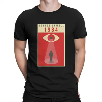 1984 Незаменим Мъжки t-shirt Автор Джордж Оруел Реколта Тениска С Къс Ръкав и кръгло деколте, Риза От чист Памук, Подарък Облекло