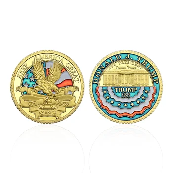 2020 Америка 45-ия Президент на Доналд Тръмп Златна монета Мемориал медал на Сувенирное изкуство, Занаяти
