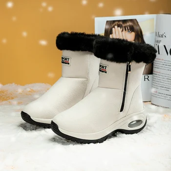2023 Зимни обувки, непромокаеми обувки, дамски зимни обувки, плюшени топли ботильоны за жени, дамски зимни обувки, боти, дамски обувки