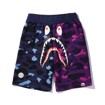 2023 Мъжки Дишащи Ежедневни панталони с аниме дигитален печат, Мъжки Летни Модни Шорти, Плажно облекло в стил хип-хоп с 3D Модел на Човека с акула