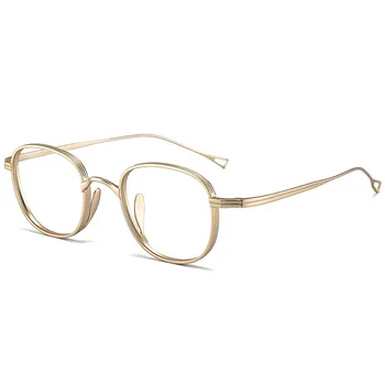 48 мм ультралегкие Висококачествени очила от чист титан, мъжки Ретро Кръгли декоративни оптични очила в рамки по лекарско предписание, женски 8016