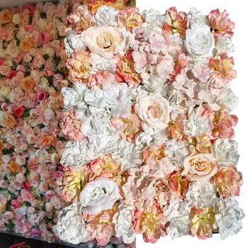 5шт Цветна стена Стенописи от изкуствени цветя Стенен декор с закреплением кабелни основи 5шт Букет от изкуствени цветя, Пана от рози