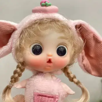 9 см Сладък заек OB11 Аксесоари за кукли Дрехи Bjd Сложна Играчка за Тяло Подарък за момичета