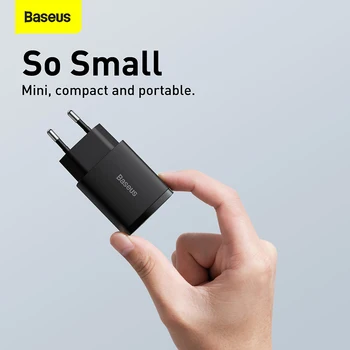 Baseus 20 W USB зарядно устройство за Подкрепа за бързо зареждане Type C PD с два USB-порта Преносимо зарядно за телефон за iPhone 14 13 12 11 Pro Max