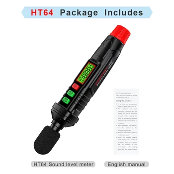 HABOTEST HT64 Измерител на Нивото на звука 30-130 db Мини Цифров Децибелометр Професионален Дървар Показател Устройства За Измерване на шум на аудио
