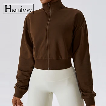 Hearuisavy Winner Удобно яке за улицата, дамски топла горна дреха, модни и ежедневни сако, дамско палто с дълги ръкави, жена