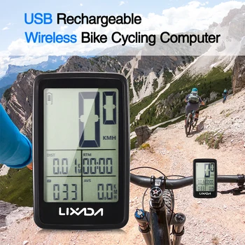 LIXADA BKV-1206 Безжичен Велосипеден измерване на Скоростта на USB Акумулаторна Велосипеден компютър за Измерване на скоростта на Мотор Километража Велосипеден Компютър