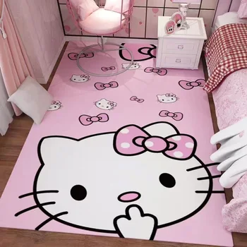 Sanrio Cartoony мат Hello Kitty Kawii Детска стая Балкон Спалня Подложка за пода Кухня, Тоалетна Врата на мат Килим аниме килим