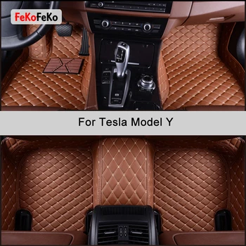 Автомобилни Постелки FeKoFeKo по поръчка За Tesla Model Y, Автоаксесоари, Килим за краката