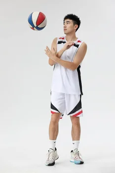 Адаптивни мъжки дишащ быстросохнущий баскетболен костюм с мрежа