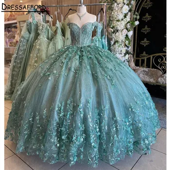 Бална рокля на Принцеса, Буйни Рокли 2023, Апликации от мъниста, Пайети, Милото 16 Рокля, Vestidos De 15 años