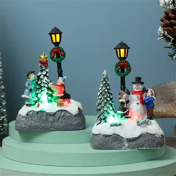 Безплатна доставка, Коледни светещи декорации, Миниатюрен куклена къща, украси за Коледната елха, рожден Ден, Детски интериор със собствените си ръце
