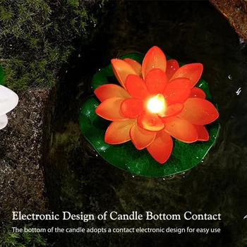 Благословляющий Светлина на Свещи, Водна Лилия, Плаващ Светлина за басейн, Водоустойчиви Led Реалистично Плаващ лампа, Електронен led Цветен фенер с Lotus
