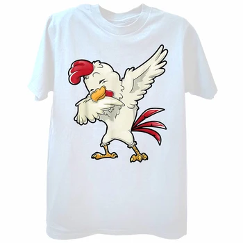 Веселият фермер-животновод, вытирающий Пиле, Тениска с пилешко месо, Тениски, Скъпа памучен тениска за момче, Ежедневни