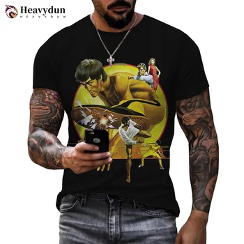Гореща разпродажба, тениски с 3D принтом на Брус Лий, Мъжки Дамски Летни модни и ежедневни риза в стил Харадзюку с къс ръкав, потници Оверсайз