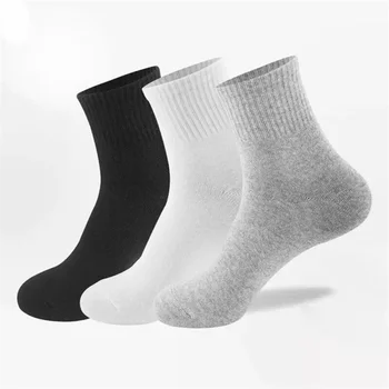Дамски Бели чорапи, Сив Мъжки Унисекс чорапи, черни чорапи от щиколотку, 5 чифта Чорапи, Дамски, Мъжки Обикновена чорапи, Висококачествени Памучни Къси чорапи