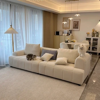Двуместен диван в скандинавски европейския италиански стил със защита от надраскване Диван за хол от плюшено кадифе Офис мебели за дома