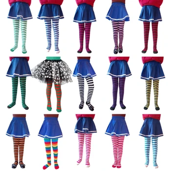 Детски чорапогащник райе за cosplay на Хелоуин, чорапи, Костюми за малките момчета и момичета на едро