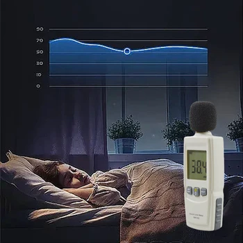 Дигитален Тестер шум LCD екран Тестер за контрол на Децибелов Accuracy1.5dB Диапазон 30-130 db за дома/Студио/Фабрика/Клас