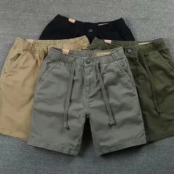 Ежедневни панталони с еластичен ластик на талията в гонконгском стил, нови Летни мъжки обикновена шорти в корейски стил, модерни панталони на дантела-за момчетата на четвърт инч