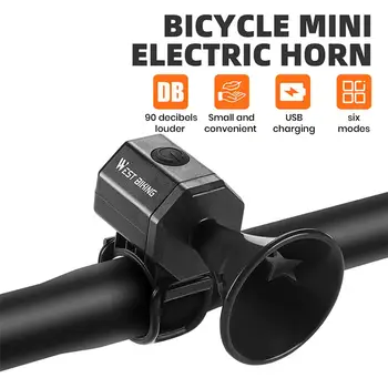 Звуков сигнал велосипед Електрически звуков сигнал под наем с високо децибелом, няколко режима, водоустойчива акумулаторна батерия 자전거 용품