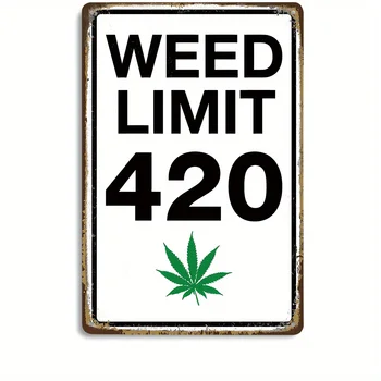 Знак за Ограничение на употребата на марихуана 420, Аз пуша трева, аз се отпускам, Ретро интериор на стаята за Стоунеров, Метална лидице знак (8 