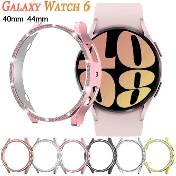 Калъф с диаманти за Samsung Galaxy Watch 6 40 мм 44 мм и защитно покритие на бронята за Galaxy Watch 6 Без рамка за екрана