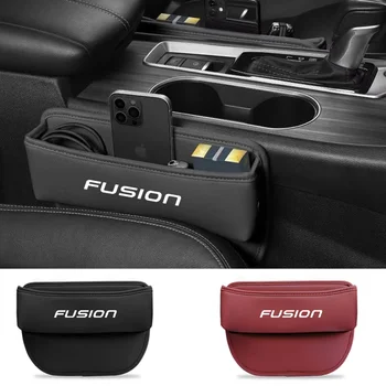 Кожена автомобилна поставка за Чаши, Странични джобове за седалки, Държач за съхранение, Слот за Фуги, за автомобилни Седалки, Кутия за съхранение на Ford Fusion 2013-2020