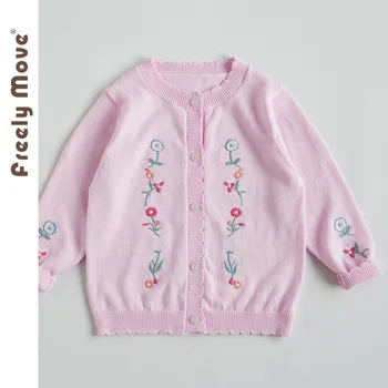 Красиви детски пуловери, Есен-зима, Детски пуловер за момичета, пуловер за малки момичета, жилетки с бродерия на цветя, Дрехи 2023