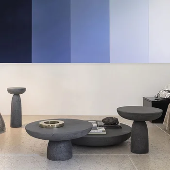Кръгла маса в скандинавски бульон стил, съвременен дизайнер, японски холни Маси, Облицовка на градински мебели stoliki kawowe HY