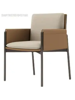 Лесен Луксозен италиански минималистична Трапезария стол, Лесен единична стол за почивка в хола, Дизайнерски хотел гама стая С облегалка