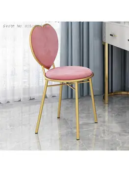 Лесен луксозен стол за грим, мрежест столче за известни личности, тоалетка столче за момичета, скъпа облегалка за спални, стол-пеперуда, стол за грим, стол-скрин