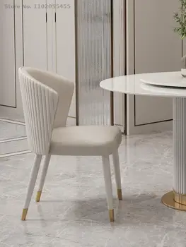 Лесен луксозна маса за хранене, стол за дома, модерен минималистичен стол за почивка, стол за грим, дизайнерски стол във формата на миди, ресторант, чист червен стол