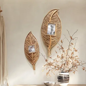 Марокански декор на стените у дома с вятъра Ваби-съби, Креативна снимка с листа за интериора, стенописи на верандата в японски стил