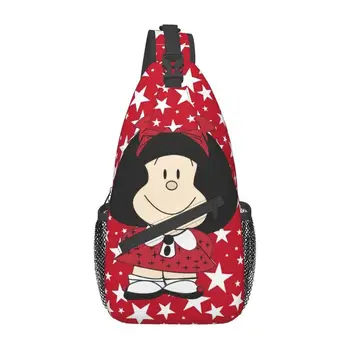 Модерен раница-прашка с герои от анимационни Kawaii Mafalda, мъжки нагрудная чанта от аниме за пътуване на Мотор