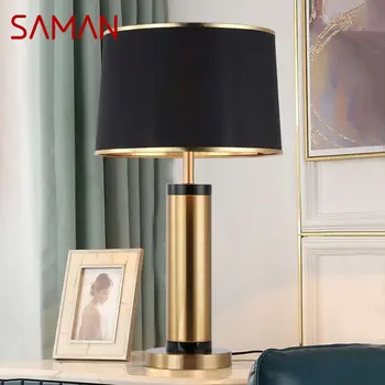 Модерна настолна лампа SAMAN от черното Злато, led Реколта креативна проста нощно шкафче за дома, хол, спалня