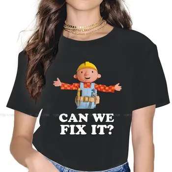 Можем ли да го оправя Класическа женска тениска Bob the Builder с анимационни герои, блузи за момичета 5XL дамски тениска, забавен сладък подарък