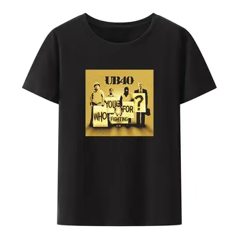 Мъжки Дамски Лятна тениска UB40, черно-бяла тениска с принтом, Класическото реге-поп група, Модни Градинска облекло за рок музика, Върховете на хипстеров с къс ръкав