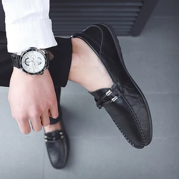 Мъжки Ежедневни обувки, ръчно изработени, Луксозни Маркови мъжки Лоферы, Дишащи италиански обувки за шофиране без шнур, Chaussure Homme