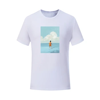 Мъжки И дамски тениски с анимационни принтом Небето, тениски, модальная тениска, ежедневни облекла топ с къс ръкав, големи размери, памук, по поръчка