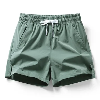 Мъжки Летни Секси Късите Плажни шорти, Зелена Плажно облекло с еластична талия, Спортни облекла за бягане, Свободни Сладки Къси панталони, Плюс Размер 4xl
