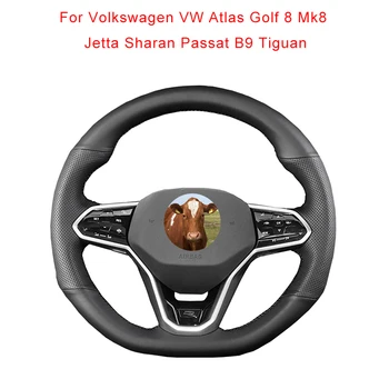 Направи си САМ Калъф на Волана на Автомобила, От Телешка Кожа, Обвивка на Волана За Volkswagen VW Atlas Golf 8 Mk8 Jetta Sharan Passat B9 Tiguan