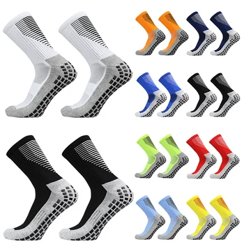Нови футболни чорапи, мъжки и дамски спортни чорапи със силиконови неплъзгащи подметки, баскетболни и футболни чорапи с превземането на