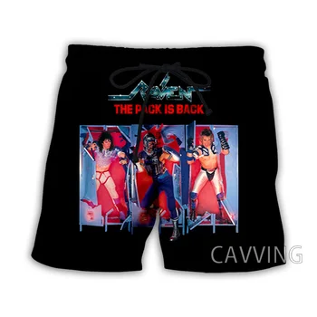 Новите модни летни плажни шорти с 3D принтом Raven Band, Градинска дрехи, бързо съхнещи мъжки ежедневни панталони за почивка за жени/мъже