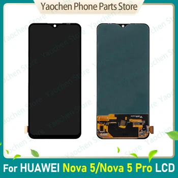 Оригинален AMOLED, За Huawei Nova 5 SEA-AL00 SEA-TL00 Подмяна на LCD дисплея с цифров преобразувател докосване на екрана Nova 5 Pro SEA-TL10