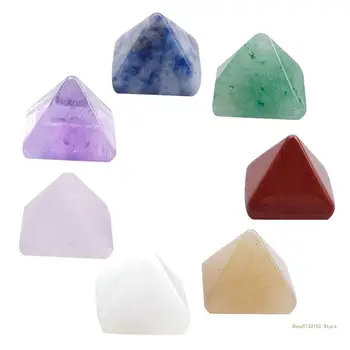 Пирамида QX2E, Набор от естествени Кристални Камъни, Рейки, Лечебни скъпоценни камъни