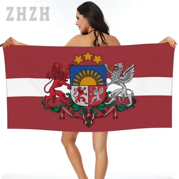 Повече Дизайн Латвийски Знаме, Емблемата На Кърпи За Баня Бързосъхнеща, Микрофибър, Впитывающая Мека Вода, Дишаща Плажни Дрехи За Плуване Баня
